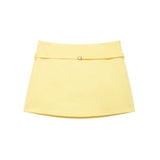 Women's Solid Color Skort with Belt Side Zipper Casual Shorts Skirts Fashionable And Stylish Women's Clothing