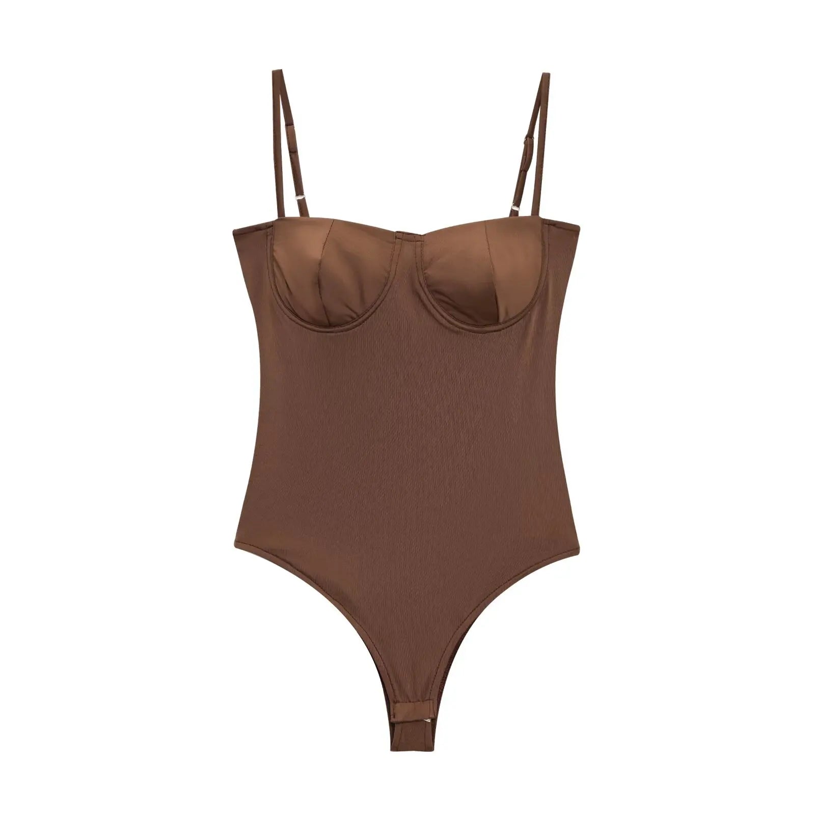 Zevity 2025 Women Sexy Spaghetti Strap Inner Style Beach Wear Bodysuits Ladies Soft Slim Swimsuit Playsuits Mujer Rompers LS9043