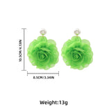 Chiffon flower multi-layer earrings, summer beach vacation style exaggerated earrings design, light luxury, niche