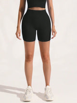 Women's Shorts, Outdoor Vacation Wear, Solid Color Versatile, High Waist Shorts For Summer, Seamless Knit, Comfortable, Suitable For Sports, Gym, Running, Tennis, Yoga, Pilates, Casual Daily Wear, Classic Ribbed, Mesh Sexy St