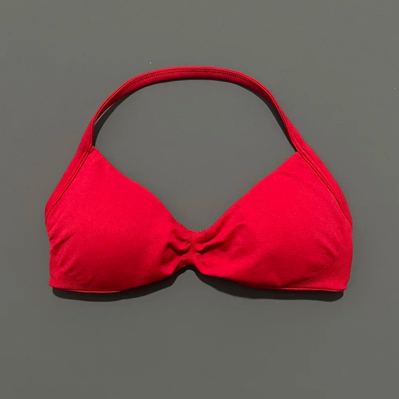 HISTELLO Impact Strappy Bra Women Seamless Gym Underwear High Support Halter Sexy Sports Clothing Push-up Yoga Workout Tank Top