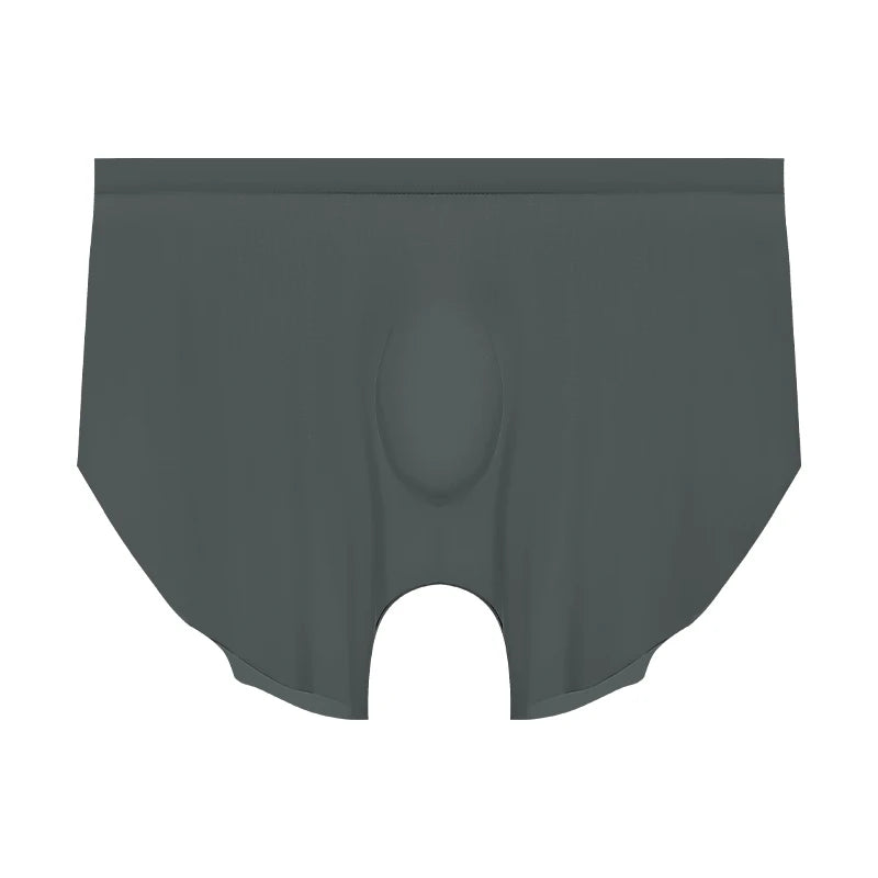 Men's ice silk seamless underwear 3D punching boxers summer thin underpants boys extended sports shorts