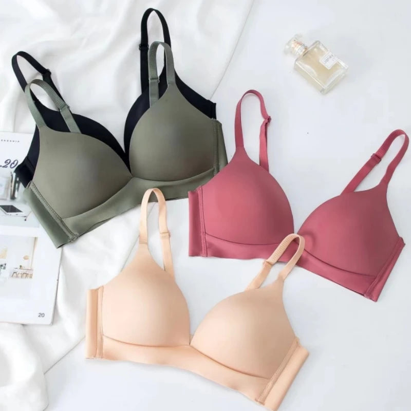 Japanese Style Seamless Push-Up Bra Comfort Wireless Underwear Women's Deep V Neck Bralette 3/4 Cup Daily Comfort Lingerie S-XL