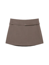 Women's Solid Color Skort with Belt Side Zipper Casual Shorts Skirts Fashionable And Stylish Women's Clothing