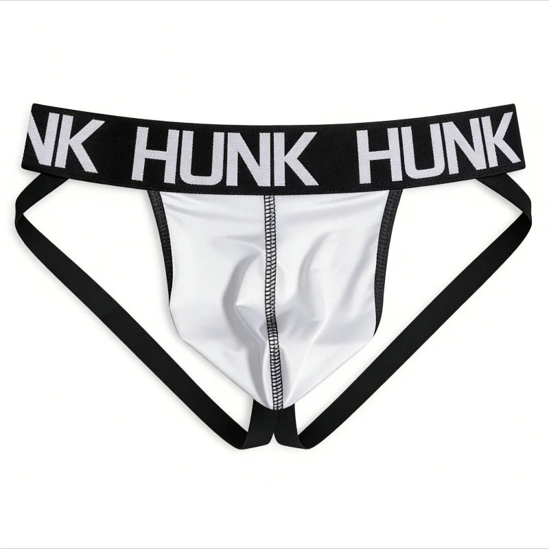 Men's HUNK Athletic Jockstrap Performance Jock Thong Moisture-Wicking Breathable Low-Rise Training Underwear Backless G-String