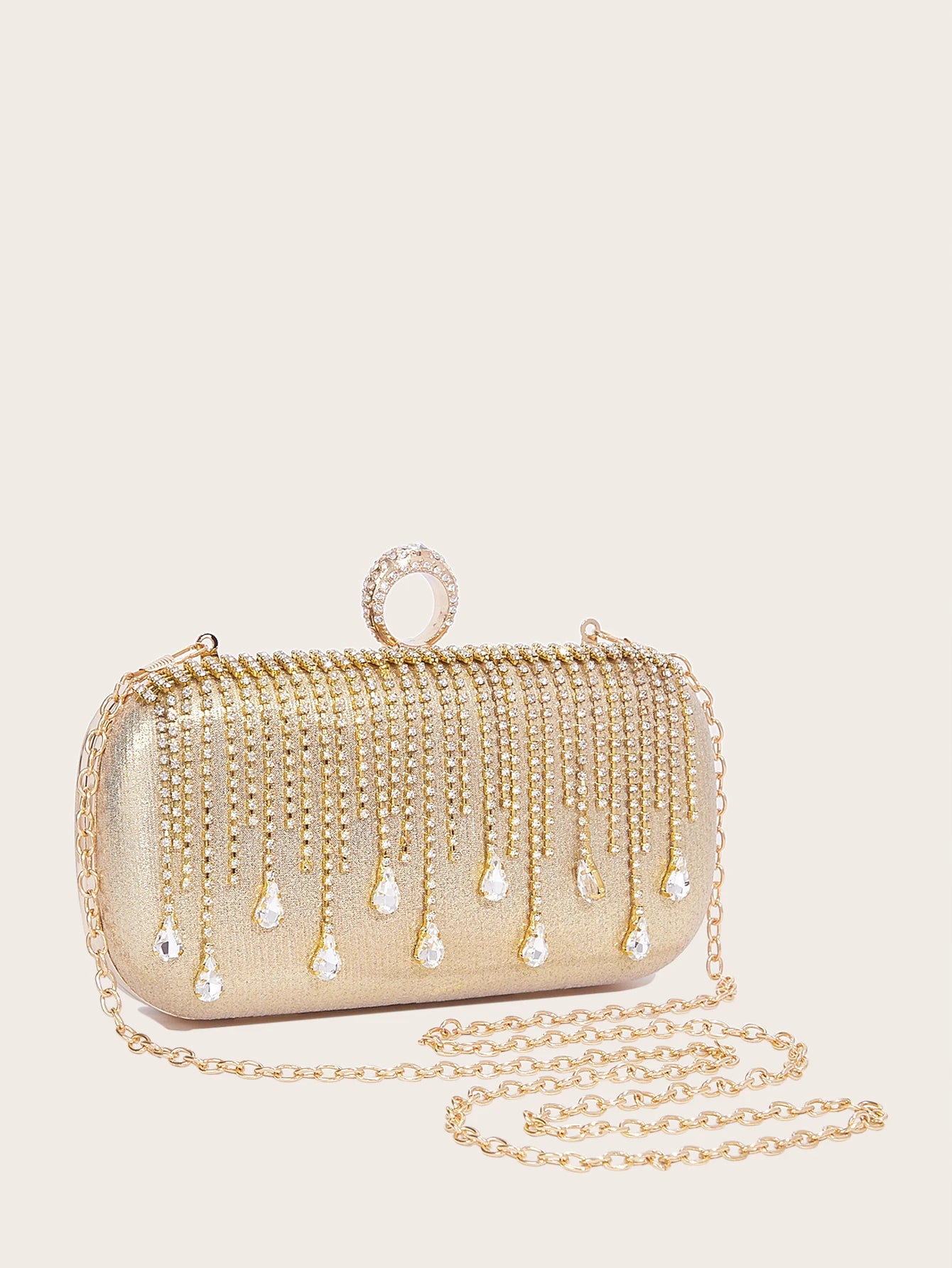@Luxury Evening Clutch Bag Wedding Rhinestone Tassel Handbag Silver Purse Party Shoulder Bag for Women Fashion Black Bag