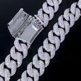 Fashion Custom 22mm Wide Rose Gold Necklace Hip-Hop Style Copper Zircon Iced Heavy Miami Jewelry Necklace For Men And Women