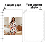 Custom Women's Summer Face Sleepwear Loungewear Custom Women's Short Sleeve Sleepwear Set Personalized Face Pajamas Cool Summe