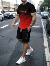 2024 New Summer Street Men's Suit Sportswear Men's Oversized Clothing 3D Print T-Shirt Shorts Men's Simple Clothing Fashion Suit