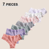 7PCS/Set Women Sexy Lace Panties Cotton Seamless Brazilian Panties Female Sexy Low Rise Soft Underwear G-String Lingerie S-XL