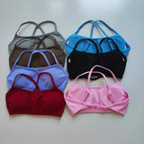Seamless Women's Yoga Sports Bra Racer Back Nylon Breathable Running Gym Top Underwire Sexy Underwear Fitness Gym Bra Top
