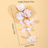 Chiffon flower multi-layer earrings, summer beach vacation style exaggerated earrings design, light luxury, niche