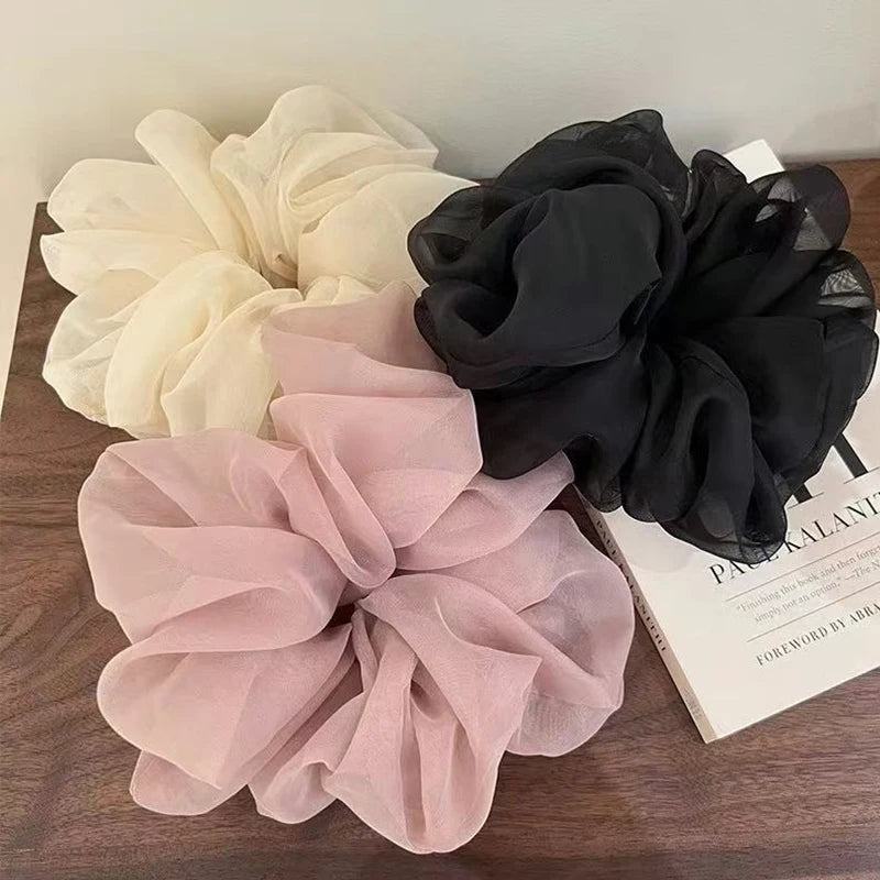 Large Mesh Hair Rope for Women Simple and Fashiona  Does Not Hurt The Hair Hair Rope Cute Girl High Ponytail Scrunchie