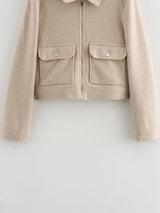 SLTNX Women's Zipper Jacket Coat New Winter Long Sleeve Pocket Outerwear Coat Short Street Elegant Women's Jacket