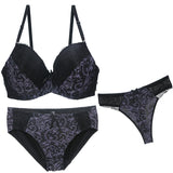 2024 New Sexy Push Up Bra Sets For Women 3 Piece Underwear BCDEF Cup Beige Black Blue Purple Red White Plus Size Lingerie