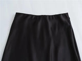 MUJER Woman 2026 Satin Skirt Women High Waist Long Skirts For Women Summer Black Midi Skirt Woman Office Elegant Women's Skirts