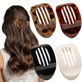 Leopard Matte Oval Hair Claw Clip for Women New Design Curved Flat Acrylic Barrettes Fashion Styling Hair Accessories