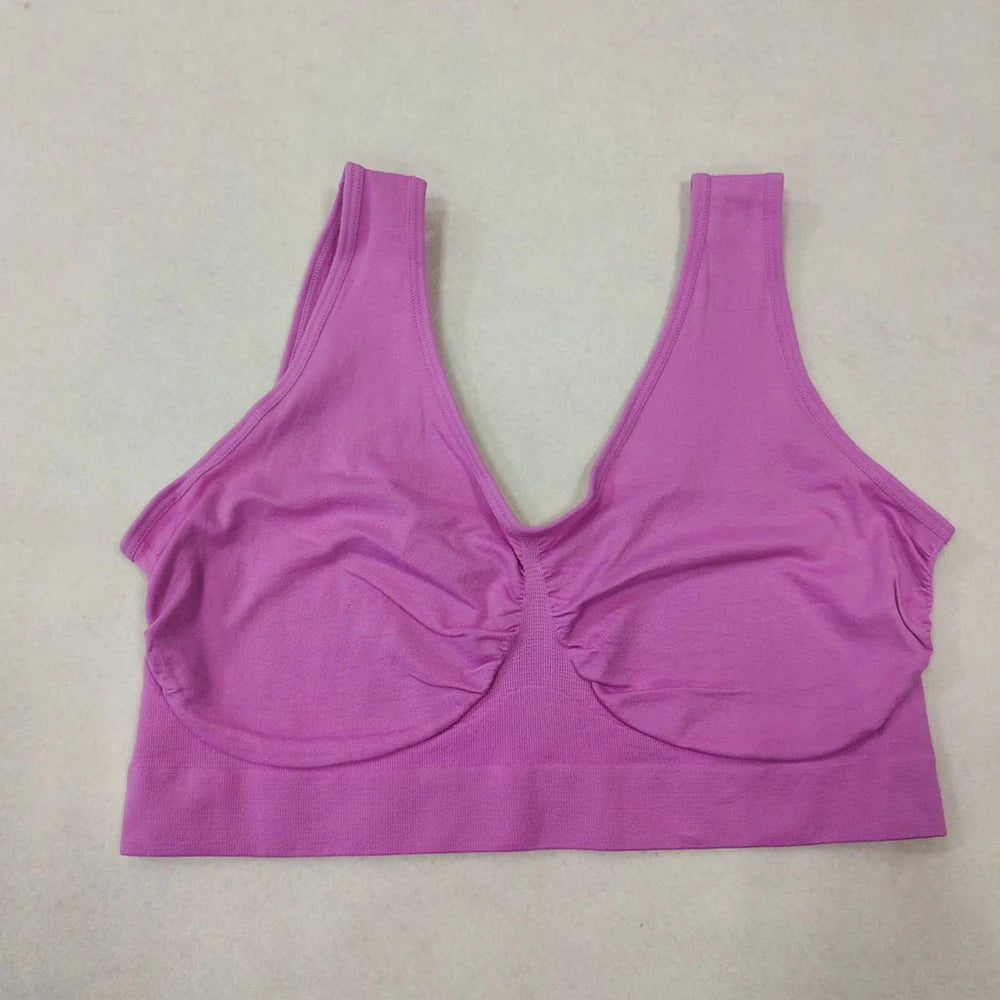 Women Sports Bra Without pad Sleep Brassiere Underwear sleep yoga sports bra vest Plus Size Top no sponge insert pad Bralette