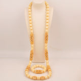 32inches 2Layers orange artifinal nigerian coral bead jewelry set wedding