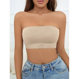 Women's Strapless No Padding Seamless Front Button Bra Comfortable Smooth Underwear