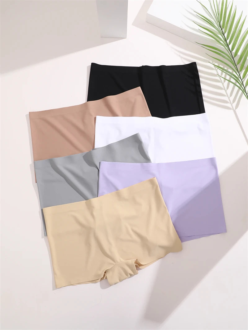 1Pc Women's Seamless Panties Sports Boxers Underwear Female Solid Color Comfortable Briefs Cozy Lingerie Intimate Underpant S-XL