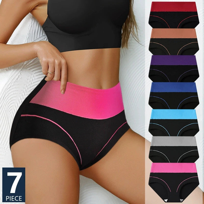 7PCS/Set High Waist Body Shaper Soft Briefs for Women Slimming Breathable Panty Plus Size XS-3XL Lingerie Female Underwear