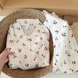 Sweet Cute Goose Print Korean Fashion Women's Pajamas Nightwear Kawaii Casual Lapel Neck Y2K Pajamas Set Autumn New Loungewear
