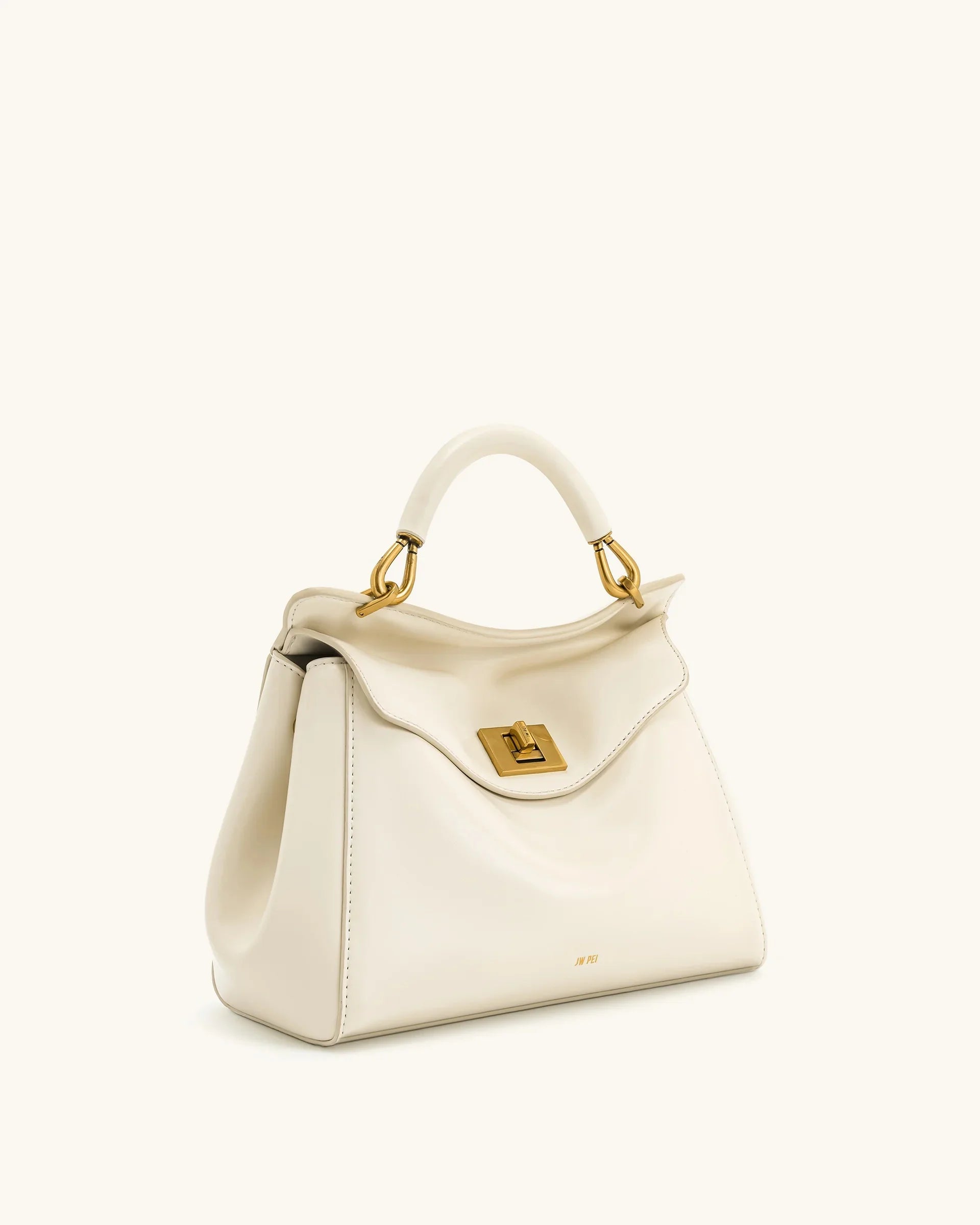 JW PEI Lucia Top-Handle Bag Luxury Designer Crossbody Shoulder Bag for Women Elegant Turn Lock Vegan Leather Messenger Purse