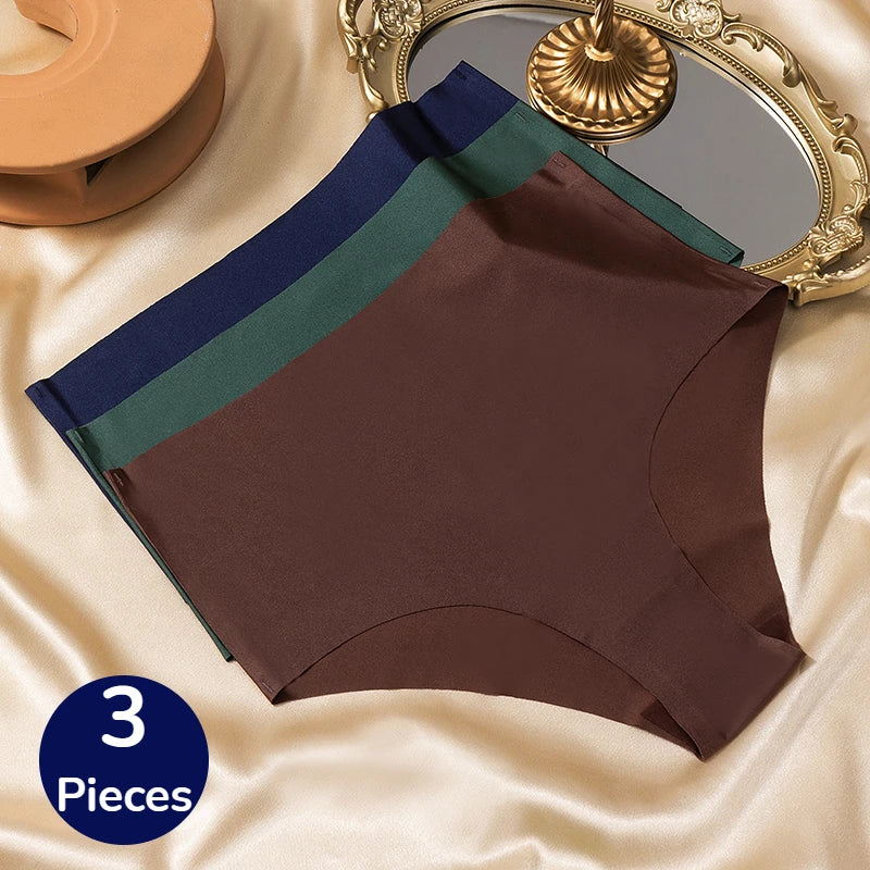 BZEL 3PCS/Set High Waist Women's Panties Fashion Lingerie Seamless Underwear Breathable Briefs Large Size Sports Cozy Underpants