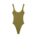Skinny Ribbed Bodysuits for Women, O Neck, Straps, Snap-Button, Female Playsuits, Sexy Fashion