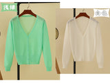 Summer Cardigan Women Cropped Korean Fashion Style Female Black Women's Coat Clothing V-neck Ladies Sweater Outerwear Cute Basic