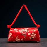 Fashion Shoulder Bag Women Handbag Luxury Embroidered Silk Bag Female Purse Small Cute Cosplay Cheongsam Flower Satin Tote Bag
