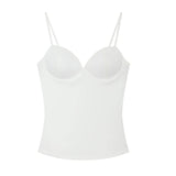 HXAO Sleeveless Crop Tops For Woman Corset Camisole Brown Top Women Bodycon Backless Sexy Tops With Straps Bustier Tank Tops