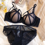 Hot Sale Women Lace Underwear Sexy Hollow Push Up Bra Set Classic Bandage Lingerie Fashion Fluorescent Plus Size C D Brassiere