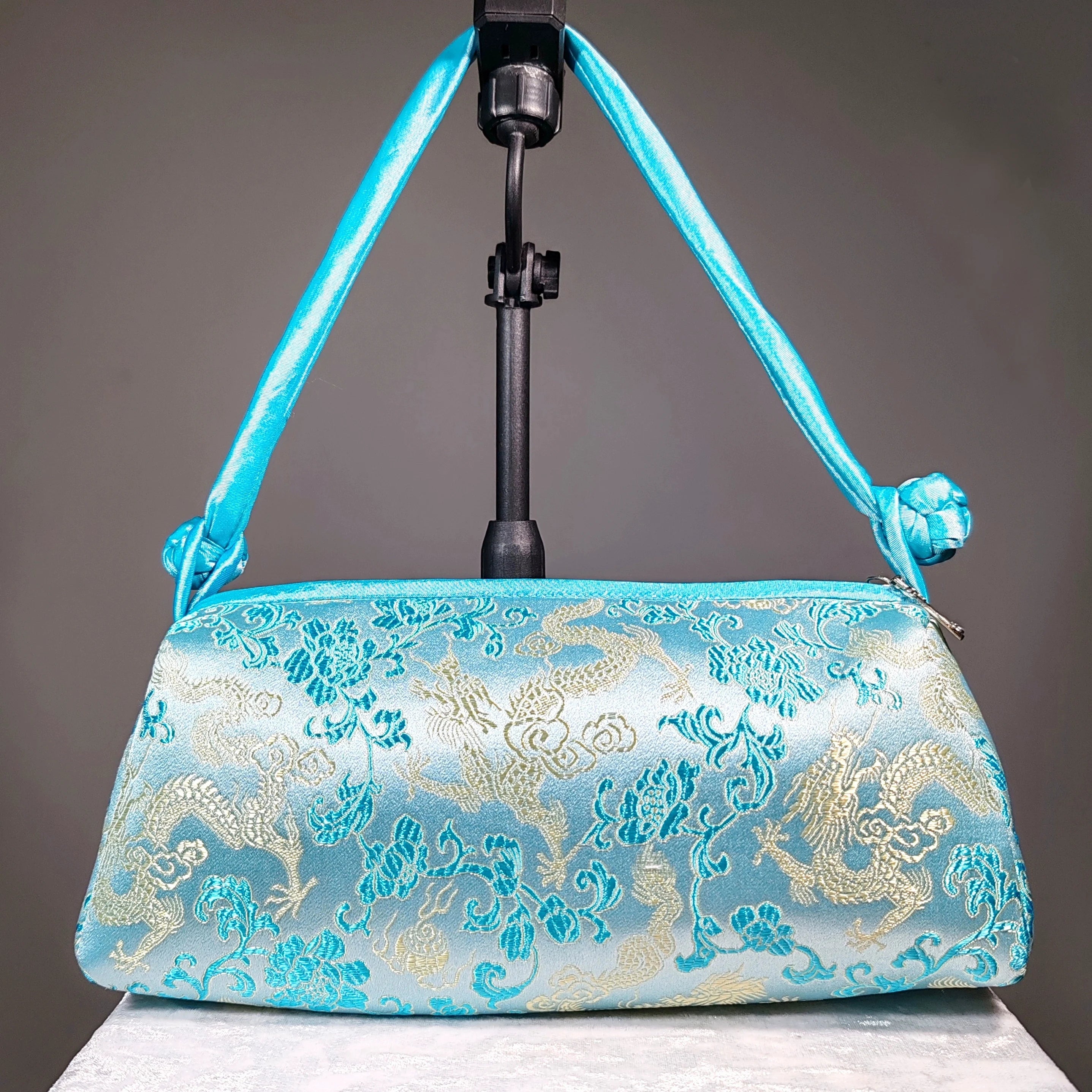 Fashion Shoulder Bag Women Handbag Luxury Embroidered Silk Bag Female Purse Small Cute Cosplay Cheongsam Flower Satin Tote Bag