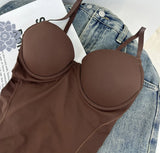 Naisstoo Women Shapewear Bodysuit for Tummy Control Seamless Body Shaper Thong Jumpsuit Bras