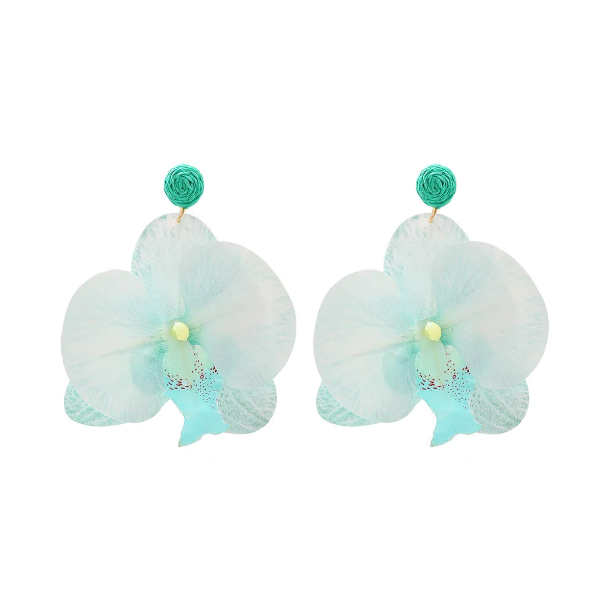 Chiffon flower multi-layer earrings, summer beach vacation style exaggerated earrings design, light luxury, niche