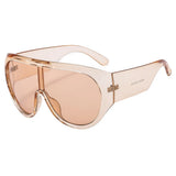 INS Popular Oversized Pilot Sunglasses Women Fashion Luxury Big Frame One Piece Gradient Sunglasses Retro Classic Thick Shades
