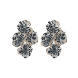 Chiffon flower multi-layer earrings, summer beach vacation style exaggerated earrings design, light luxury, niche