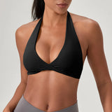 YOGA Naked Feeling Strappy Padded Sports Bras for Women - Fitness Workout Top Criss Cross Back Yoga sports Bras No steel ring