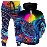 Colorful Abstract Mandala 3D Print Hoodies Pants Set Men's Sweatshirts Sweatpants Two Piece Suits Outdoor Tracksuit Man Clothing