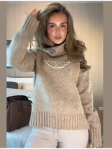 Sequin Angel's Wings Hoodies Women Chic Loose Long Sleeve Pullovers Top Slim Yoga Pant Set 2025 New Casual Lady Two Piece Sets