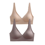 2Pcs/Set Seamless Bras For Women Wireless Underwear Push Up Bralette Soft Padded Deep V Sexy Lingerie Sleepwear Intimates S-3XL