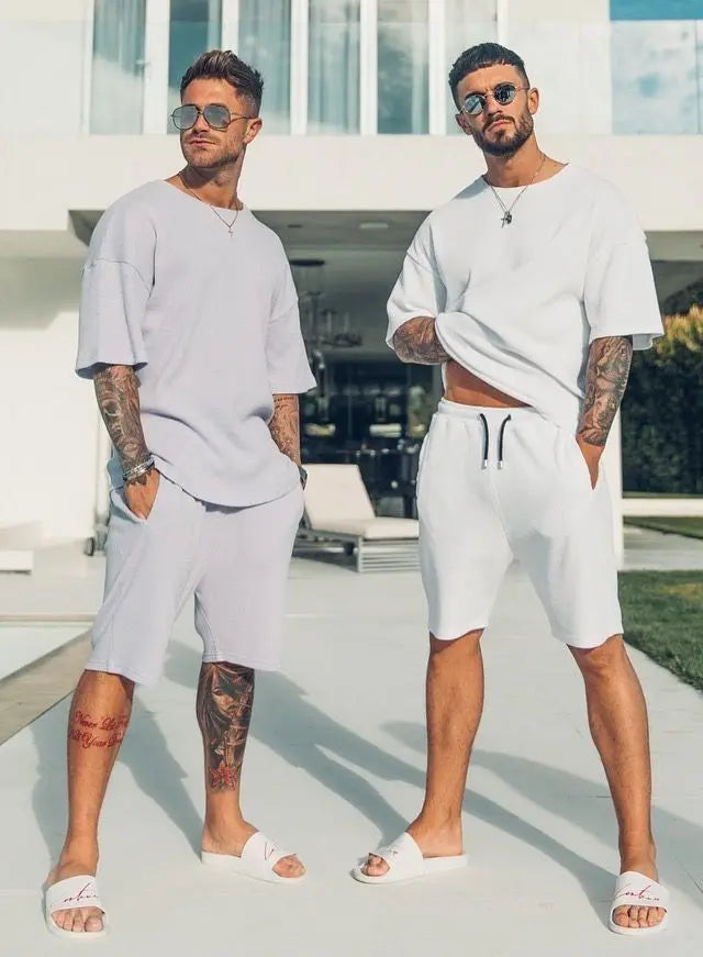 2024 New Summer Street Men's Suit Sportswear Men's Oversized Clothing 3D Print T-Shirt Shorts Men's Simple Clothing Fashion Suit