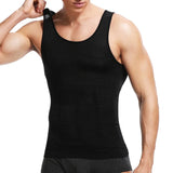 Men Slimming Body Shaper Abdomen Reducer Underwear Tank Top Sleevelss Wide Strap Shapewear Fitness Posture Correct Belly Abdominal Fat Reducer Vest Breathable Soft Waist Trainer S-3XL