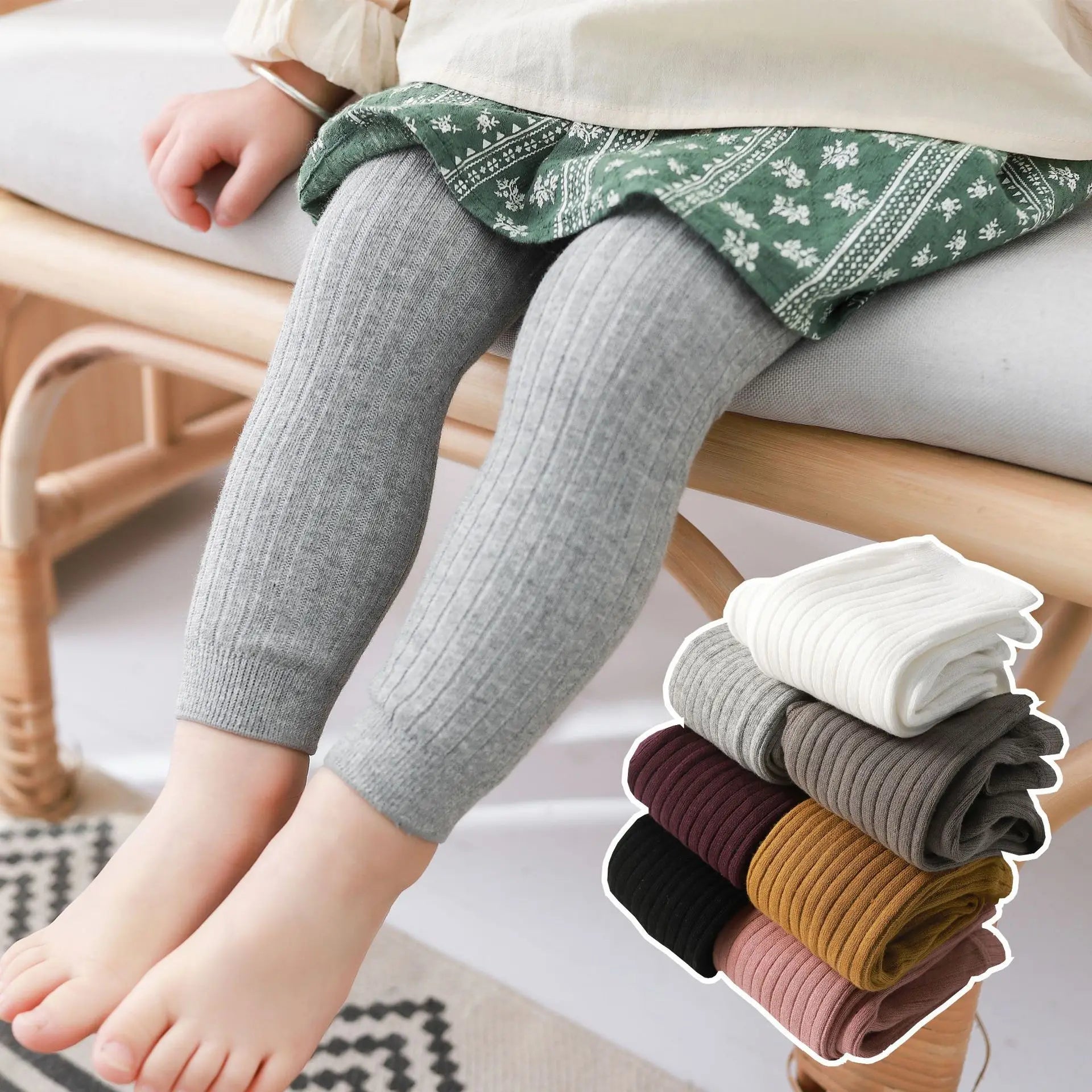 Autumn Baby Boys Girls Pants Newborn Kids Leggings Tights Solid Cotton Stretch Kids Children Knitting Trousers For 0-6 Years