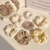 7/21 Pcs/Set Women Hair Scrunchies Set Plush Solid Hair Band for Girls Ponytail Holder Rubber Bands Hair Ties Hair Accessories