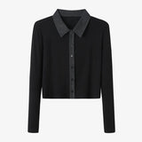 AS AW25 new design ribbing cardigan with denim collar + sleeveless maxi dress matching set for woman clothes