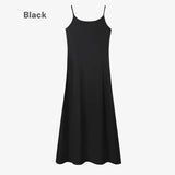 AS AW25 elegance slip satin dress + knitting cross top +mockneck woman clothing set adjustable maxi floor length