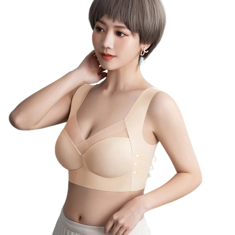 EUR/USA Size Women Breathable Sports Bra Inner Support Push Up Brassiere Vest Patchwork Mesh Gym Underwear Tops Padded Bras